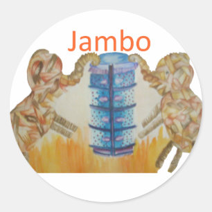 Sticker Rond Bébé Jambo Jumbo Elephant