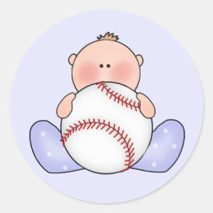 Sticker Rond Bébé Lil Baseball