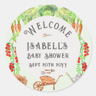 Sticker Rond Bébé local, Baby shower agricole