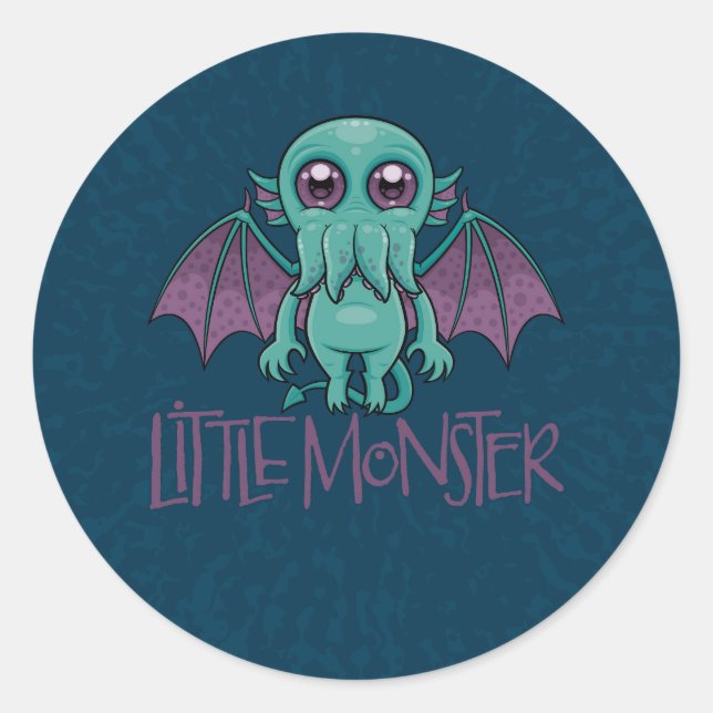 Sticker Rond Bébé mignon Cthulhu Petit Monstre (Devant)