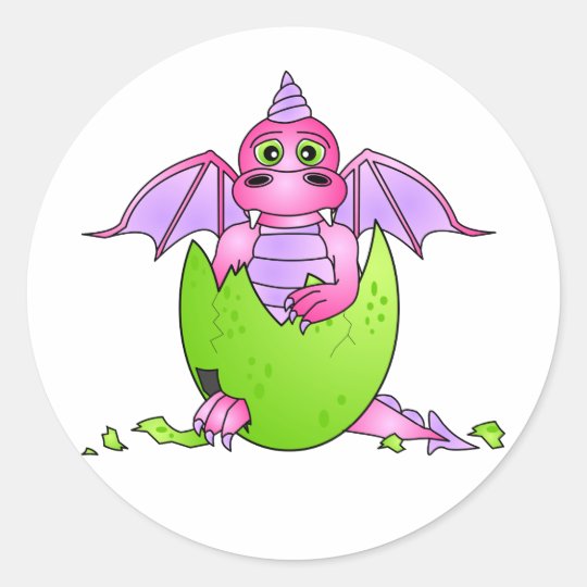 Sticker Rond Bebe Mignon De Dragon En Oeuf Crique Zazzle Ca