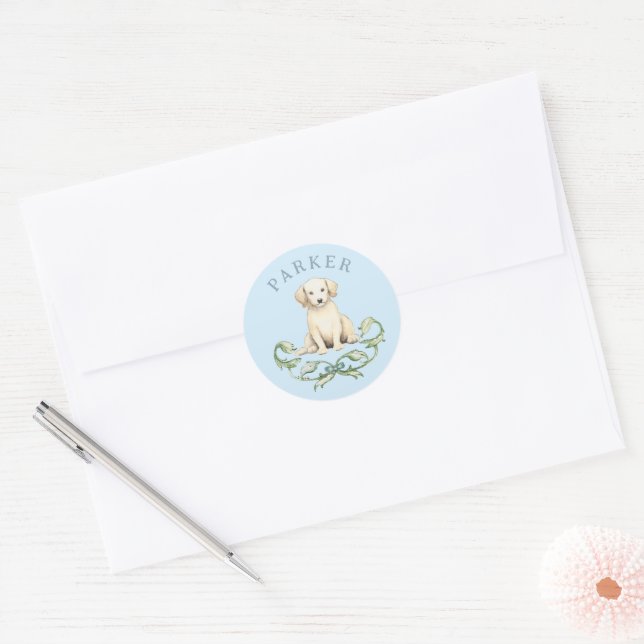 Sticker Rond Bébé mignon garçon (Enveloppe)