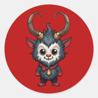 Sticker Rond Bébé mignon Krampus