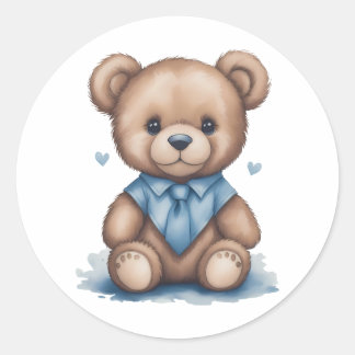 Sticker Rond Bébé mignon Ours en peluche