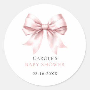 Sticker Rond Bébé rose rousse Baby shower fille