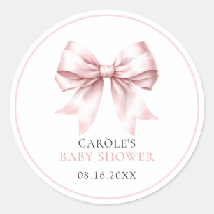 Sticker Rond Bébé rose rousse Baby shower fille