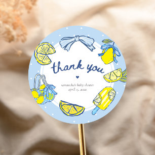 Sticker Rond Bébé Shower Faites-vous Presser comme un Citron