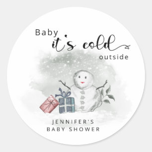 Sticker Rond Bébé son froid en dehors du baby shower