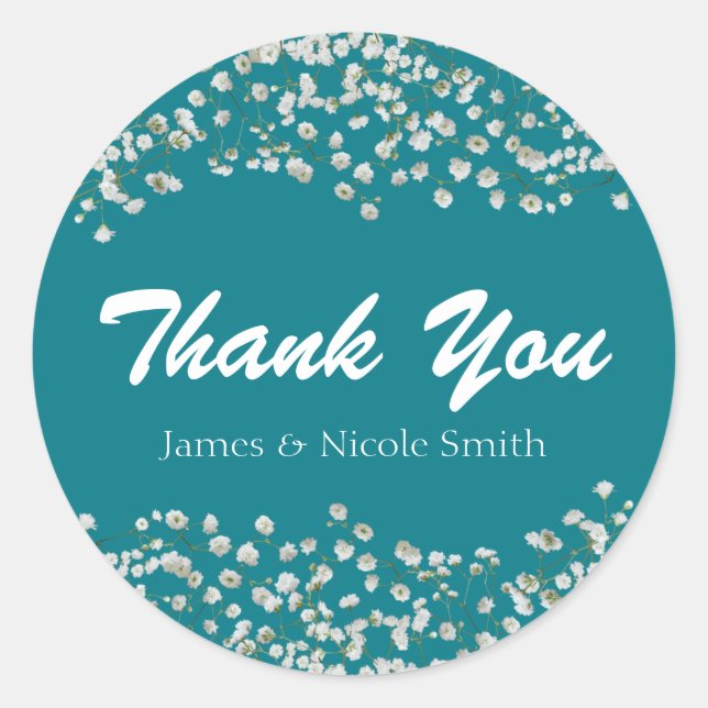 Sticker Rond Bébé souffle Floral CHOISISSEZ VOTRE PROPRE COULEU (Devant)