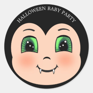 Sticker Rond bébé vampire Halloween