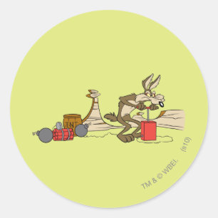 STICKER ROND BÉBÉE COYOTE™ ACME TNT