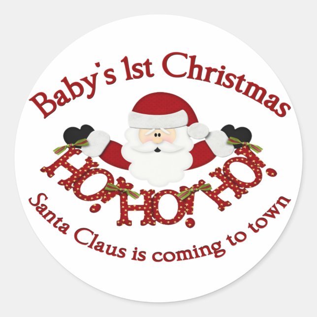 Sticker Rond Bébés 1er Noël (Devant)