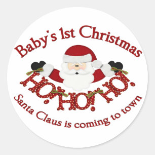 Sticker Rond Bébés 1er Noël