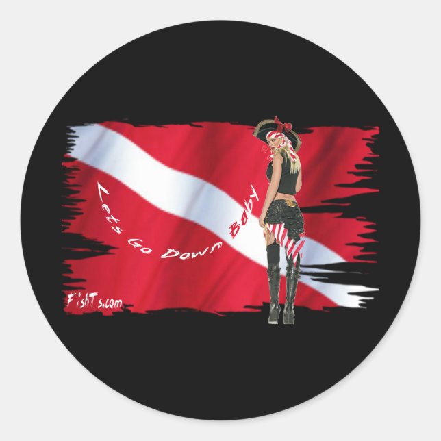 Sticker Rond Bébés de plongée dans le Bikini (Devant)