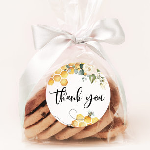 Sticker Rond Bee baby shower merci