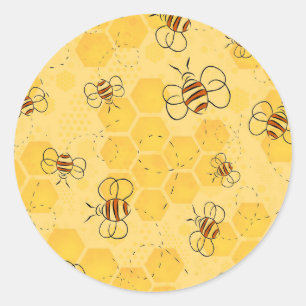 Sticker Rond Bee Buzzing Honey Bees mignonne