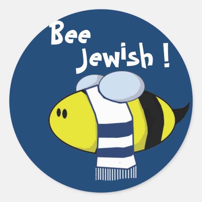 Sticker Rond "Bee Jewish" (Devant)