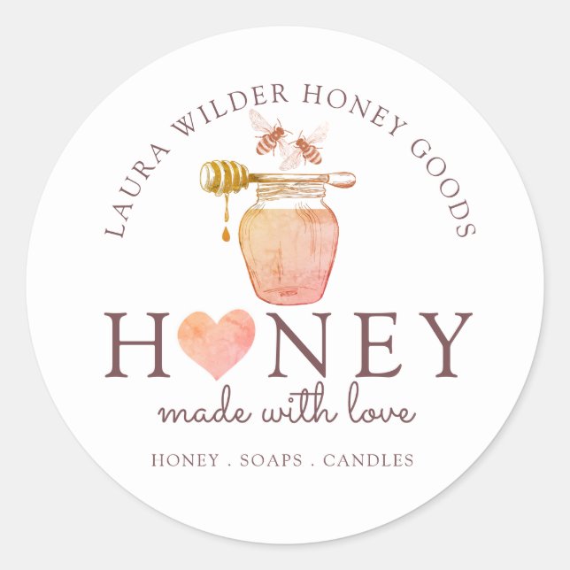 Sticker Rond Beekeeper Apiary Honey  (Devant)