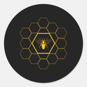 Sticker Rond Beekeeper Bee Honeycomb Beekeeg