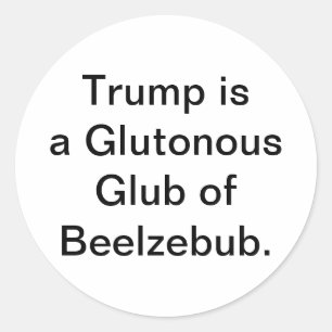 Sticker Rond Beelzebub Glouton Trump Hankamer Artjunkhaus Yum