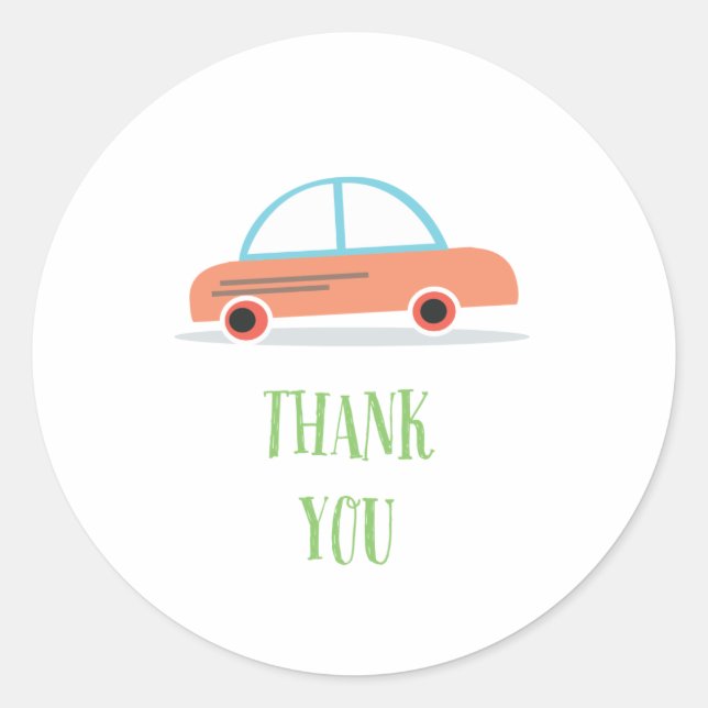 Sticker Rond Beep Honk Fête d'anniversaire du garçon de l'enfan (Devant)