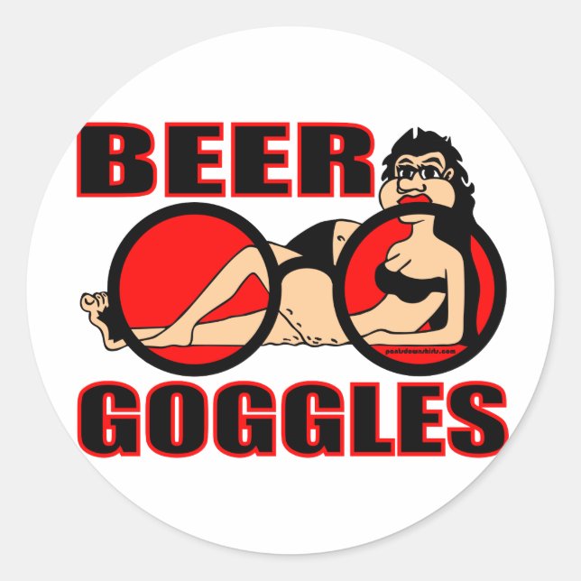 STICKER ROND BEER GOGGLES (Devant)