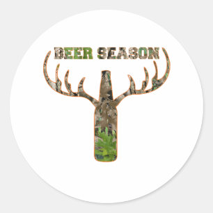 Sticker Rond Beer Season Hunting Season Venin For Hunter