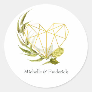 Sticker Rond Beer Willow Green et Gold Géométrique