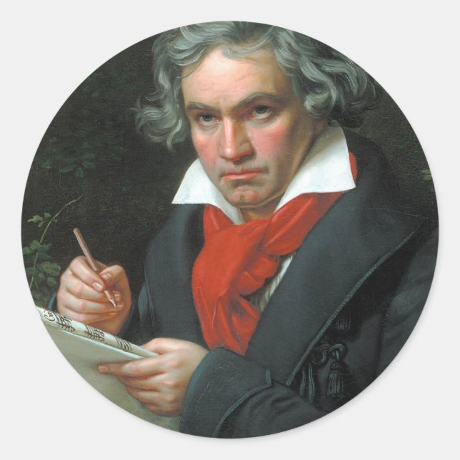Sticker Rond Beethoven Cadeaux Objets de collection Tee - shirt (Devant)