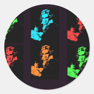 Sticker Rond Beethoven Collage