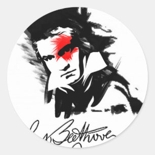 Sticker Rond Beethoven Punk