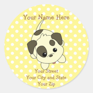 Sticker Rond Begin Puppy