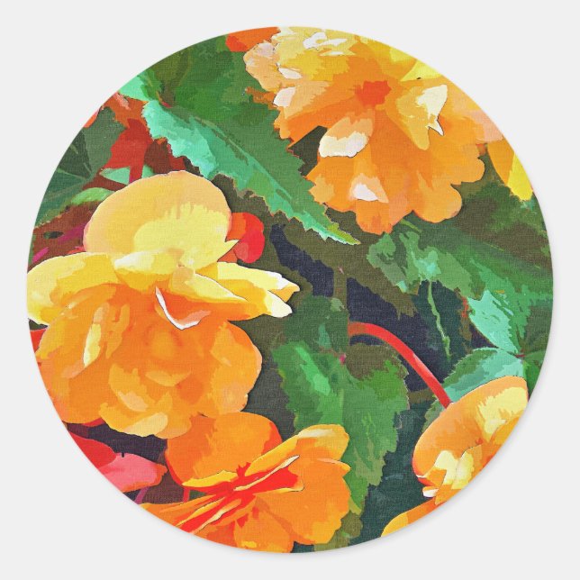 STICKER ROND BEGONIAS (Devant)