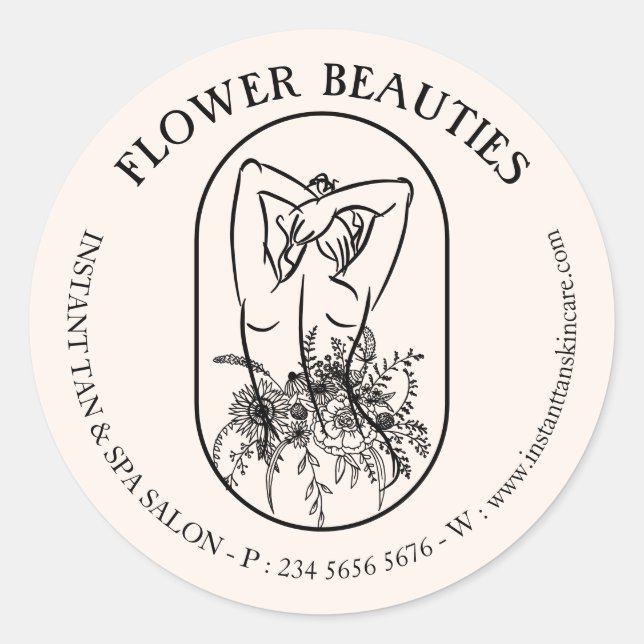Sticker Rond Beige ivoire Beige Beauté Feminine Femme Tanning B (Devant)