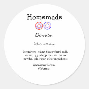 Sticker Rond beignets faits maison avec amour ajouter site de t