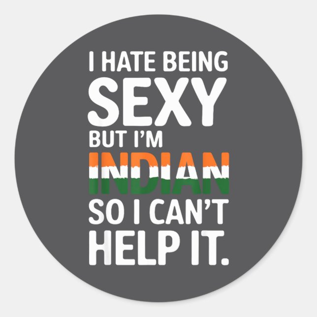 Sticker Rond Being Y Indian Funny India  (Devant)