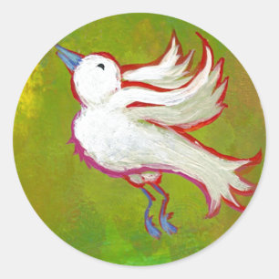 Sticker Rond Bel art blanc inspiré plein d'espoir d'amusement