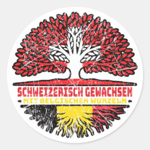 Sticker Rond Belgisch Schweizer Schweiz Baum Wurzel
