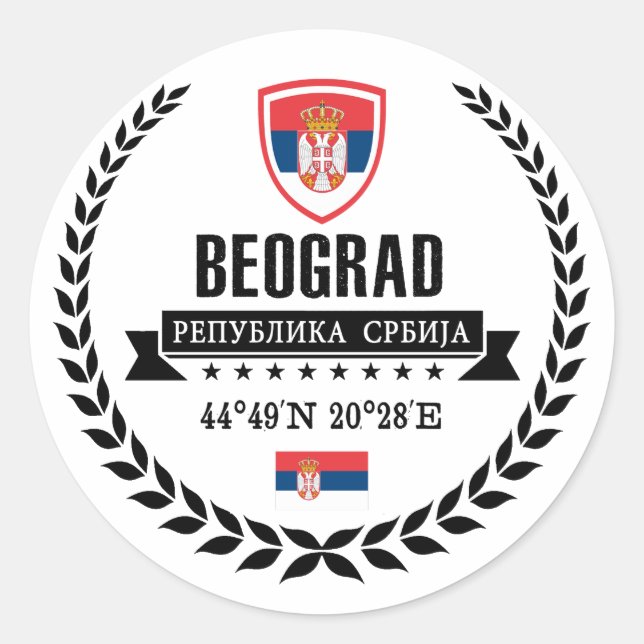 Sticker Rond Belgrade (Devant)