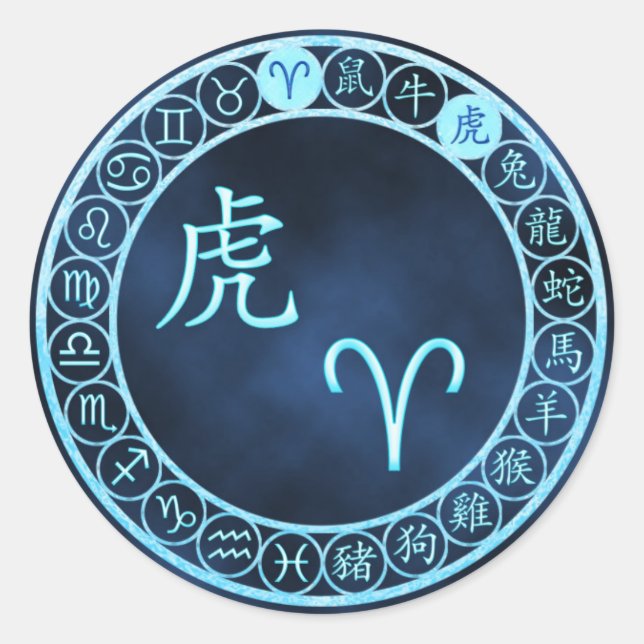 Sticker Rond Bélier/Tiger (Devant)