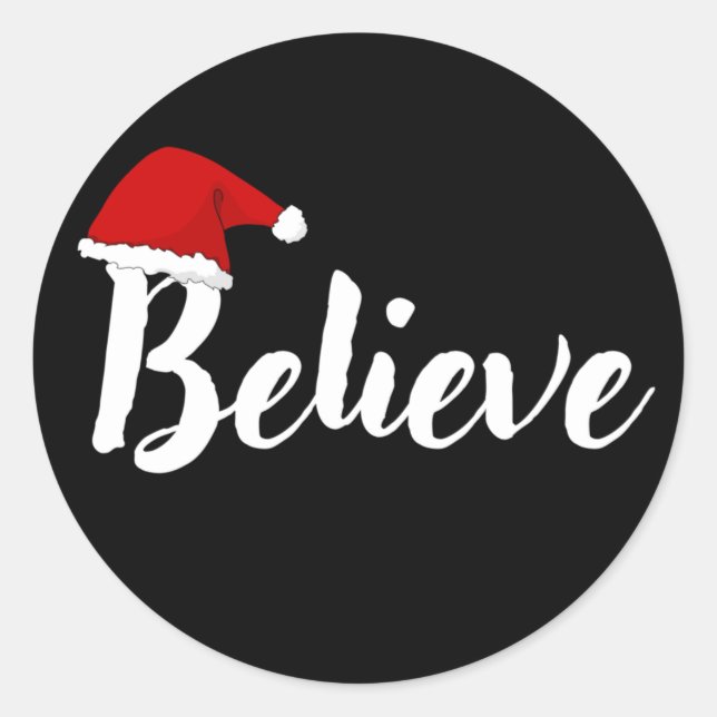 Sticker Rond Believe - Inspirational Christmas Cote design T-S (Devant)