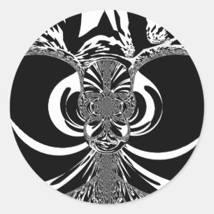 Sticker Rond Belle Afrique extraordinaire blanche noire Imprime