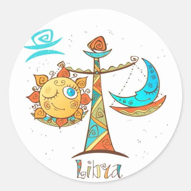 Sticker Rond Belle balance Sun et Moon (Devant)