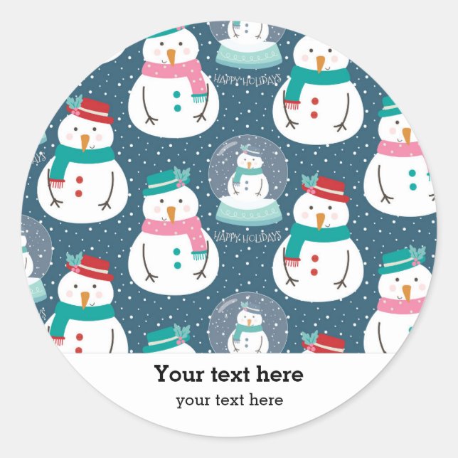 Sticker Rond Belle boule de neige (Devant)