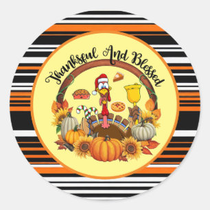 Sticker Rond Belle Collection d'automne populaire Thanksgiving