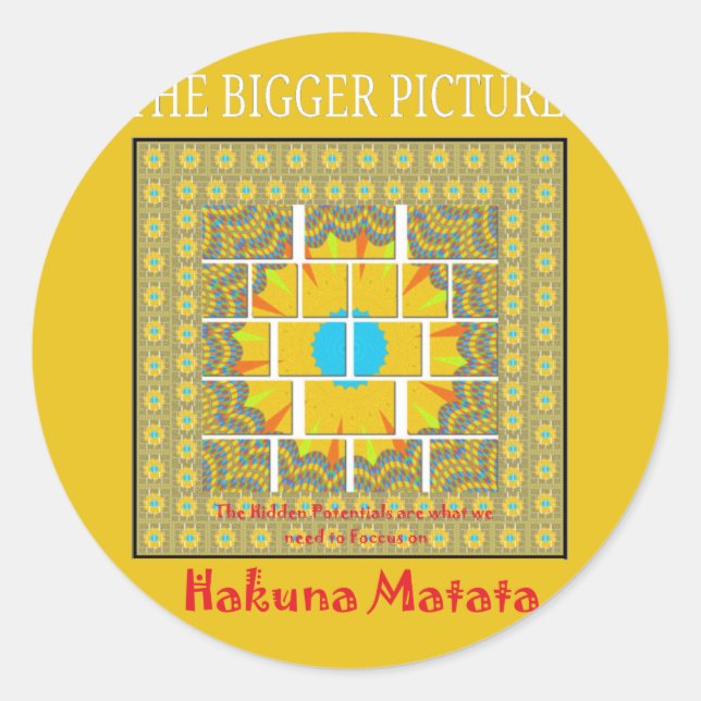 Sticker Rond Belle conception graphique extraordinaire jaune or (Devant)