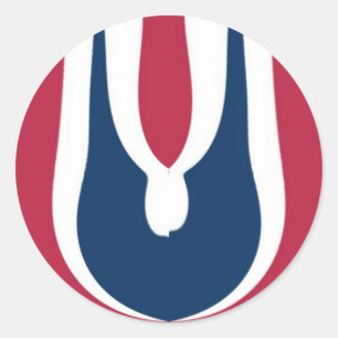 Sticker Rond Belle couleur rouge, blanc, bleu texture Abstraite