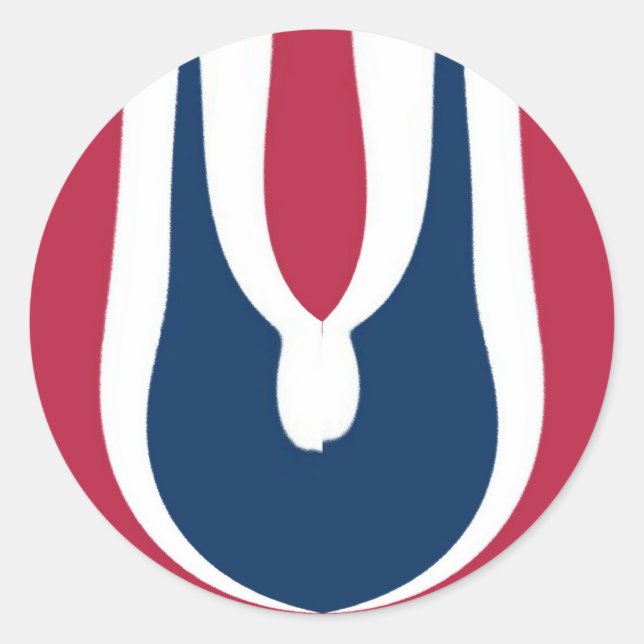 Sticker Rond Belle couleur rouge, blanc, bleu texture Abstraite (Devant)