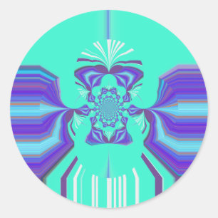 Sticker Rond Belle couleur vectorielle bleu cyan cyan iridescen