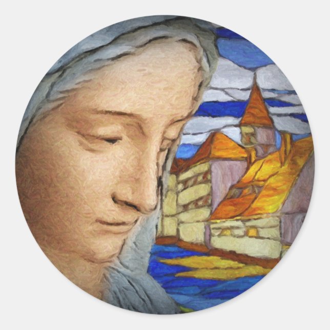 Sticker Rond Belle Dame, Nommée Marie (Devant)